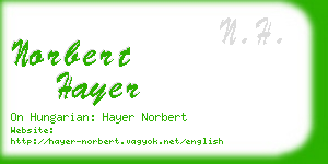 norbert hayer business card